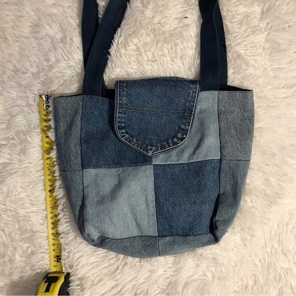 𝅺HOMEMADE denim jean purse handbag. - Picture 2 of 7